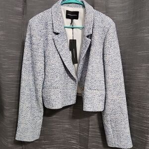 BCBGMAXAZRIA Top Women XL Blue and White Blazer Modern